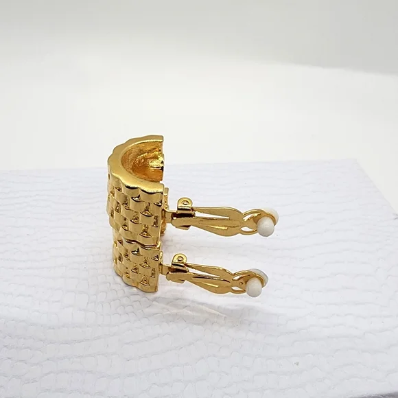 Givenchy Large Gold Clip On Earrings - Picture 13 of 16